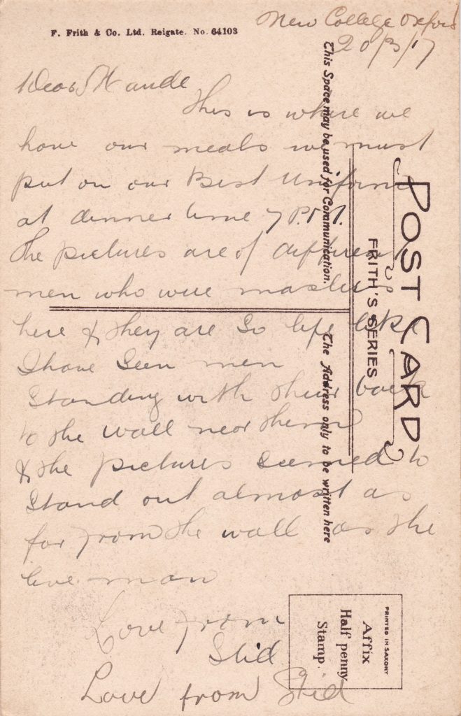 Post Card to Maude from Oxford