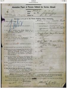 Attestation Paper of Persons Enlisted for Service Abroad - A.V.L. Hull